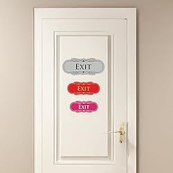 Designer EXIT Sign - Red/Yellow - Small