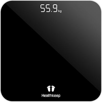 Balance Pese Personne Numérique, Haute Précision avec Affichage Lumineux, Technologie Step-On 5mm Verre Trempé, Haute Précision à 180kg/ 400lb