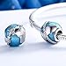 Silver Bead Charms 925 Sterling Silver Blue Earth Travel Beads for Charm Bracelets WOSTU Charm Jewelry