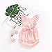 Viworld Infant Baby Girl Twins Bodysuit Sleeveless Ruffles Romper Sunsuit Outfit Princess Clothes (Pink, 90(12-18 Months))
