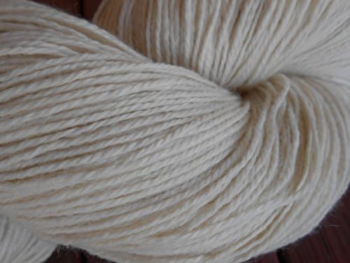 Wool/Silk Blend 3-ply Sport Weight Yarn Undyed Natural Ecru