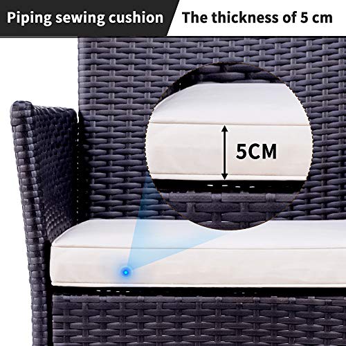 WYLZLIY-Home Gartenmöbel-Sets Gartenlounge Set Balkonmöbel Set Rattan-Gartenstühle Mit Couchtisch Und Kissen Bistro Set… – Bild 6