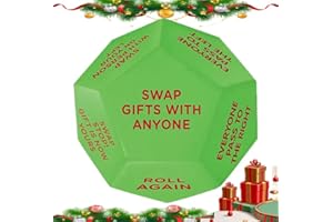 ZHURONGGOD Santa Swap Gift Exchange Dice - 2026 Edition, 12 Unique Sides for Endless Holiday Fun, Oversized 3x3x3in High-Density Food-Grade PU, Perfect for Family Gatherings and Office Parties(Green A)