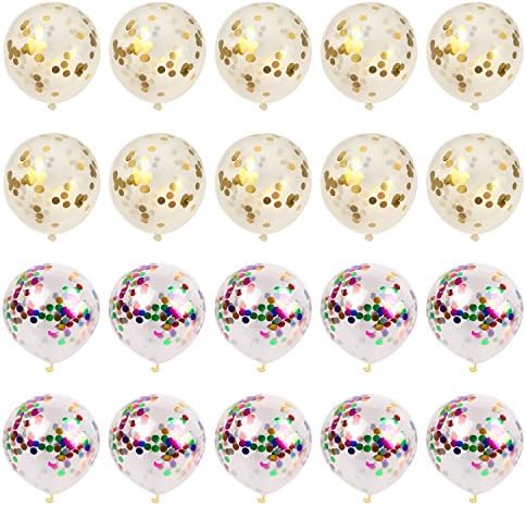 Yolido Confetti Balloons 20 Pcs 12 Inch Premium Color Balloons for Christmas, Baby Shower, Birthday Party, Wedding and Festival Decoration