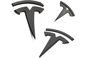 Car Original Logo 3D Badge Metal Replacement Sticker Compatible with Tesla Model 3 for Steering Wheel/Front Trunk/Rear Trunk 