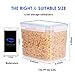 Cereal & Dry Food Storage Container, Estmoon Plastic Storage Containers, Airtight, Leak proof With Locking Lids - Suitable For Cereal, Flour, Sugar, Rice, Snacks - Set of 4 (122.99 oz / 3.6L)