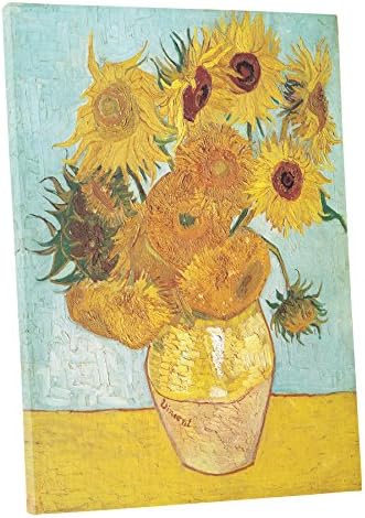 Niwo ART - Twelve Sunflowers, by Vincent Van Gogh - Oil Painting Reproductions - Giclee Canvas Prints Wall Art for Home Decor, Stretched and Framed Ready to Hang (20 x 24 x 1.5 Inch)