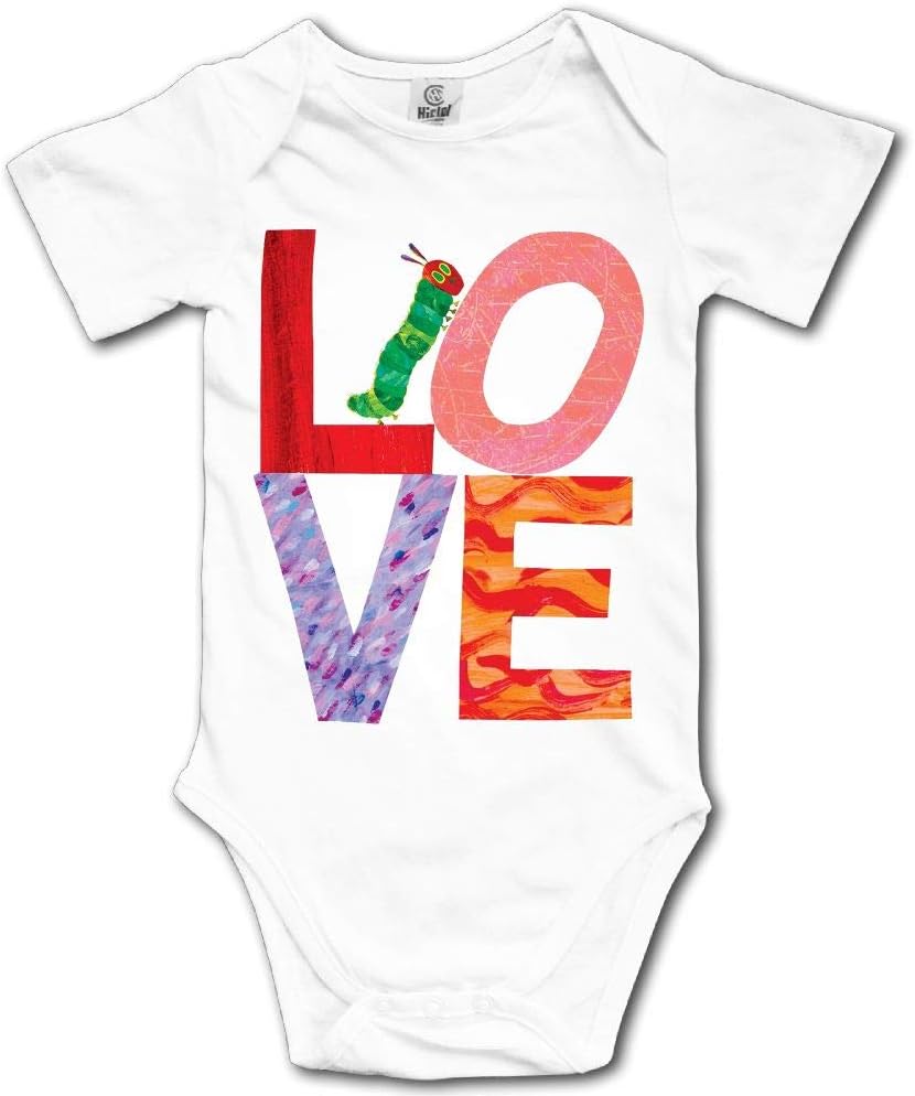Ghhpws Love from Very Hungry with Caterpillar Baby's Unisex Short Sleeve Comfortable Toddler Bodysuit White