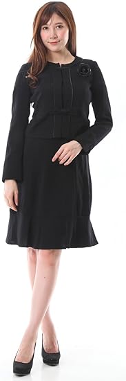 Amazon 美姿ブラックフォーマルスーツ リボン付 裾切替マーメイドワンピース 505 Am2 4 イブニングドレス 通販