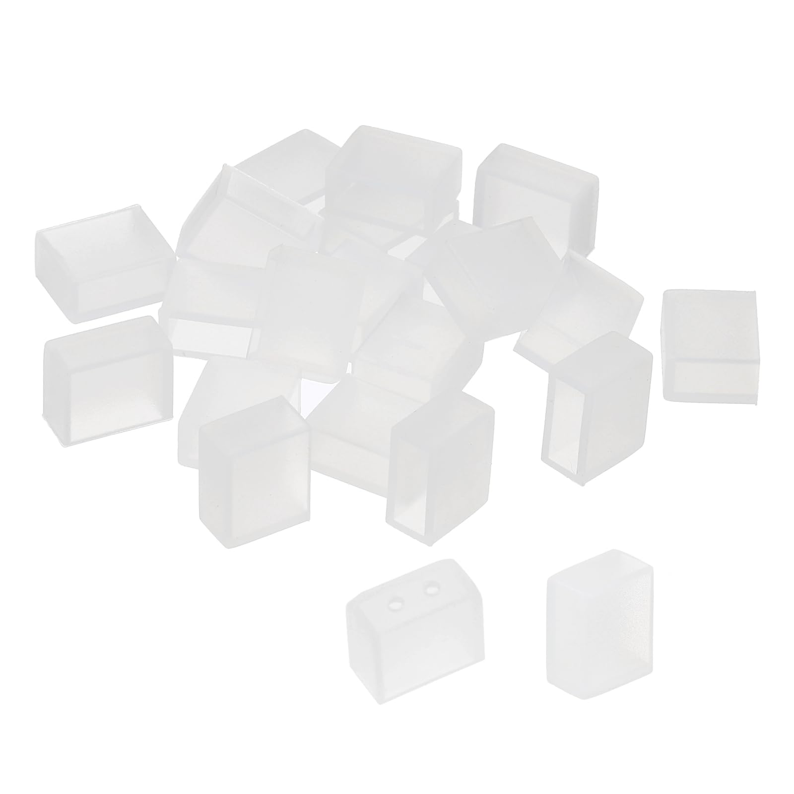 PATIKIL Silicone End Cap Plug Cover for Strip Light, 40 Pack IP67 Waterproof Fit 3528/2835 8mm Wide LED Strip Light, 2 Styles (Non Hole and 2 Holes)