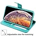 AMOVO [Upgraded] Case for iPhone Xs Max [2 in 1] iPhone Xs Max Wallet Case Detachable [Wireless Charging] [Vegan Leather] iPhone Xs Max Flip Case with Gift Box Package (XSMAX (6.5'') Aqua)