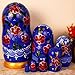 Moonmo 7pcs Beautiful Flower Handmade Wooden Russia Nesting Dolls Gift Russian Nesting Wishing Dolls Matryoshka Traditional