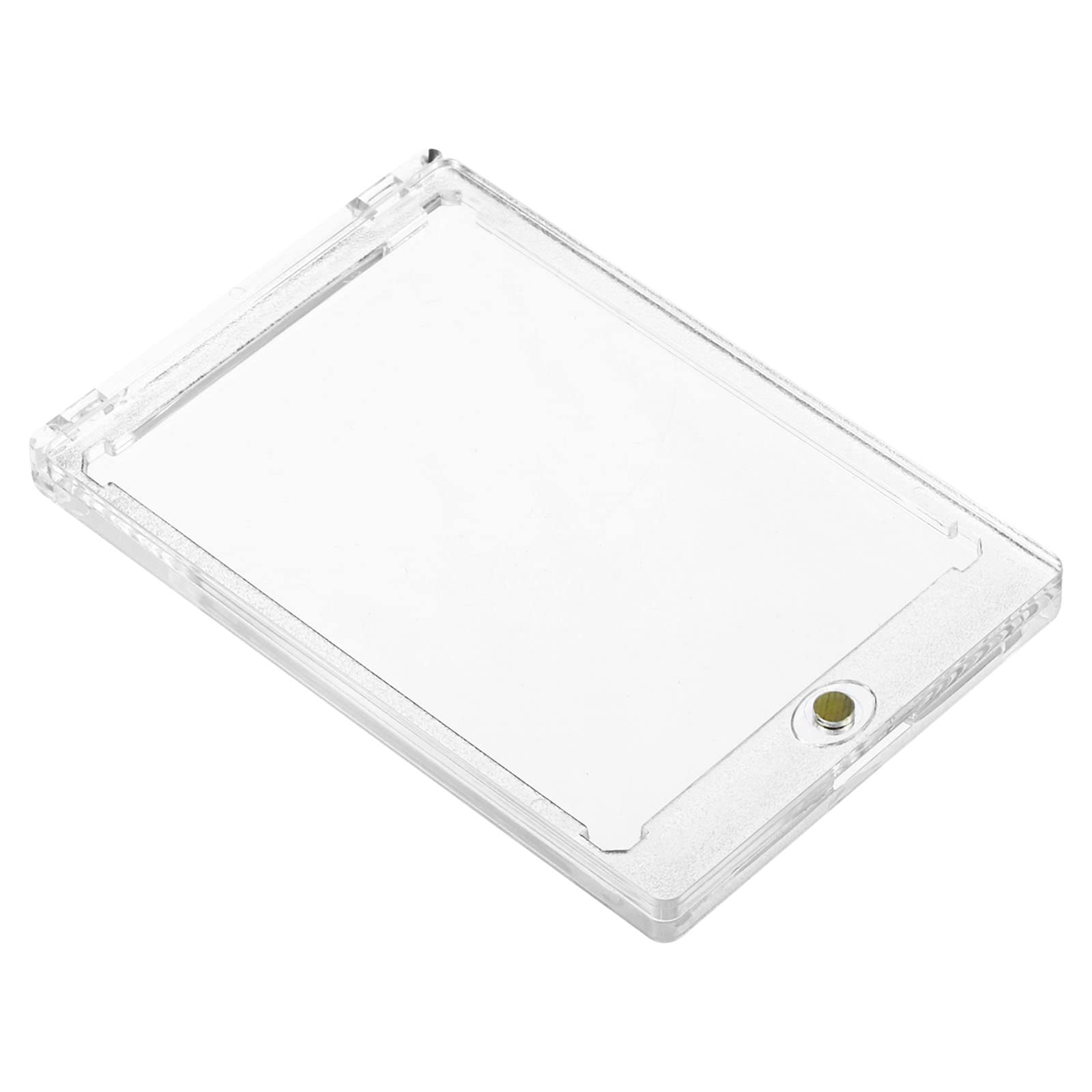 PATIKIL 4"x3"x0.31" Magnetic Card Holder, 75PT Hard Plastic Clear Trading Card Protector for Sports Card Baseball Card Standard Card Storage, Golden