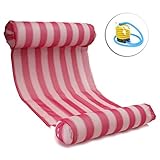 OUTERDO Water Hammock Lounger, Comfortable Pool Lounger,Lightweight Swimming Hammock,Fabric Pool Float Hammock,Summer Swimming Floating Mat,Sturdy and Quality Water Hammock-Red