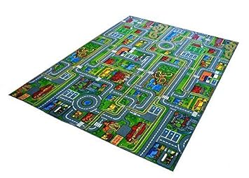 Kleine Stadt Spielteppich Kinder Strassenteppich Teppich 100x200