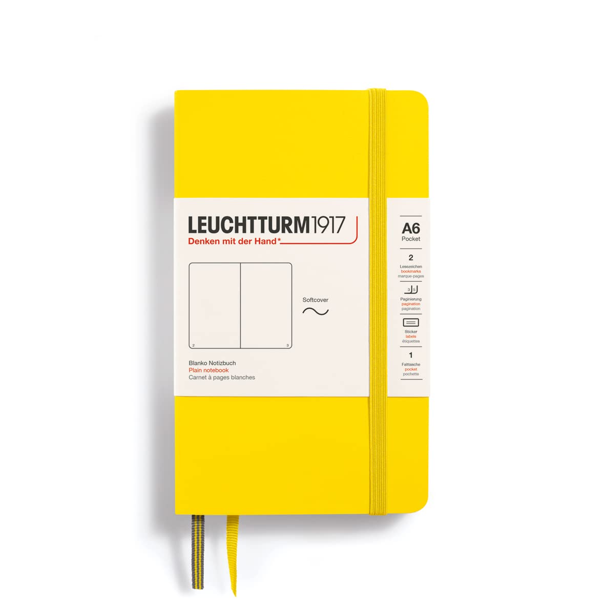 Leuchtturm 1917 Notebook softcover Blank Pocket (A6) Lemon — image 1