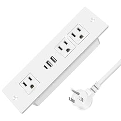 HEZI Recessed Power Strip, Furniture Drawer Outlet
