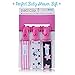 AlmaBaby Universal Safety Pacifier Clip Holders, Girls - Pink Stars 3 Pack - First Year Gumdrop Clip. No Metal Parts