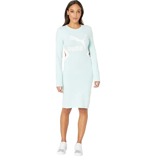 knee length dresses for ladies Women's Puma Classics Ribbed Sleeveless Dress 