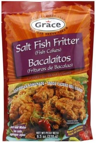 Grace Caribbean Trasition, Mix Fritter Saltfish, 9.5-Ounce (12 Pack)