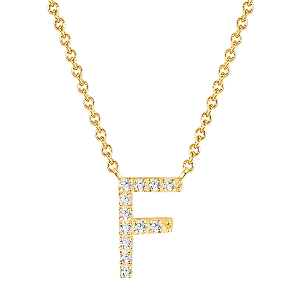 Soul Club Female Stainless Steel Zirconia Anchor Chain Letter F