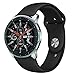 Kmasic Sport Band Compatible Samsung Galaxy Watch 46mm, Gear S3 Band, Soft Silicone Strap Replacement Wristband Compatible Samsung Galaxy Watch SM-R800NZSAXAR Smart Fitness Watch, Large, Black