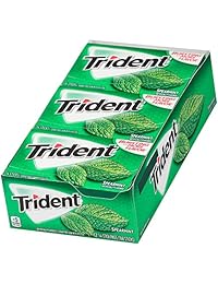 Trident Spearmint Sugar Free Gum - with Xylitol - 12 Packs (168 Pieces Total)