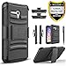 Alcatel OneTouch Fierce XL Case, Alcatel Flint Case, Alcatel Pixi Glory 4G LTE Case, Circlemalls [Combo Holster] with Built-in Kickstand Locking Belt Clip + Stylus Pen +[ HD Screen Protector] Black