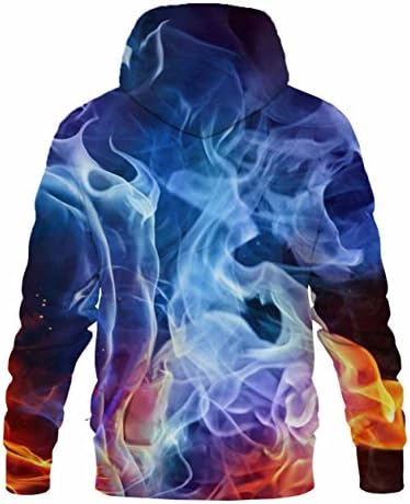 YAJOOEY Realistic 3D Print Galaxy Pullover Hooded Sweatshirt Hoodies With Big Pockets