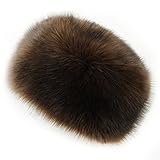 Dikoaina Faux Fur Cossack Russian Style Hat for Ladies Winter Hats for Women (S, Brown)