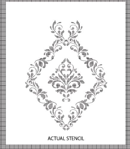 Large Wall Damask Stencil Border Faux Mural Design #1021 25" x 6 1/8"