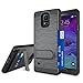 Galaxy Note 4 Case, Note 4 Card Holder Cover, Jeylly Black [Metal Satin] Card Holder with Kickstand Hybrid Dual Layer Hard Plastic + Soft TPU Drop Protection Case Cover for Samsung Galaxy Note 4 N910