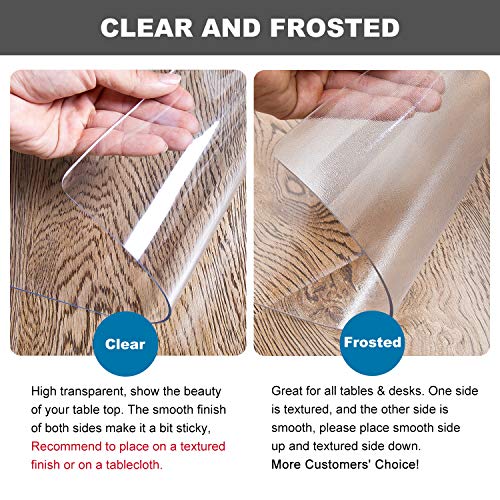 OstepDecor Upgraded Version Frosted Round Table Cover, 2mm Thick 44