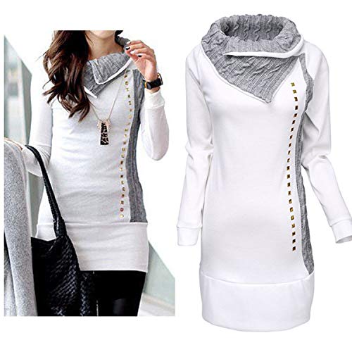 New Women Long Sleeve Hoodie Sweatshirt Jumper Pullover Tops Coat Long Length Sweatshirts,M