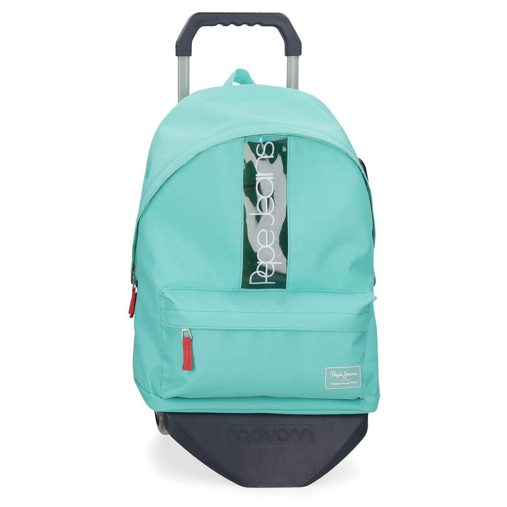 Pepe Jeans Darienne School Backpack with Trolley Green 32x44x17.5 cm Polyester and PVC 22.79L