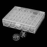 Cheeroyal 25 Clear Sewing Machine Bobbins with Storage Box - Universal Fit view 2