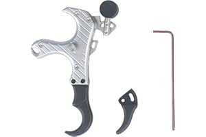 Perogen Archery Thumb Trigger Release for Compound Bow, 3&4 Finger Grip Adjustable Brass Made Archery Release Aids