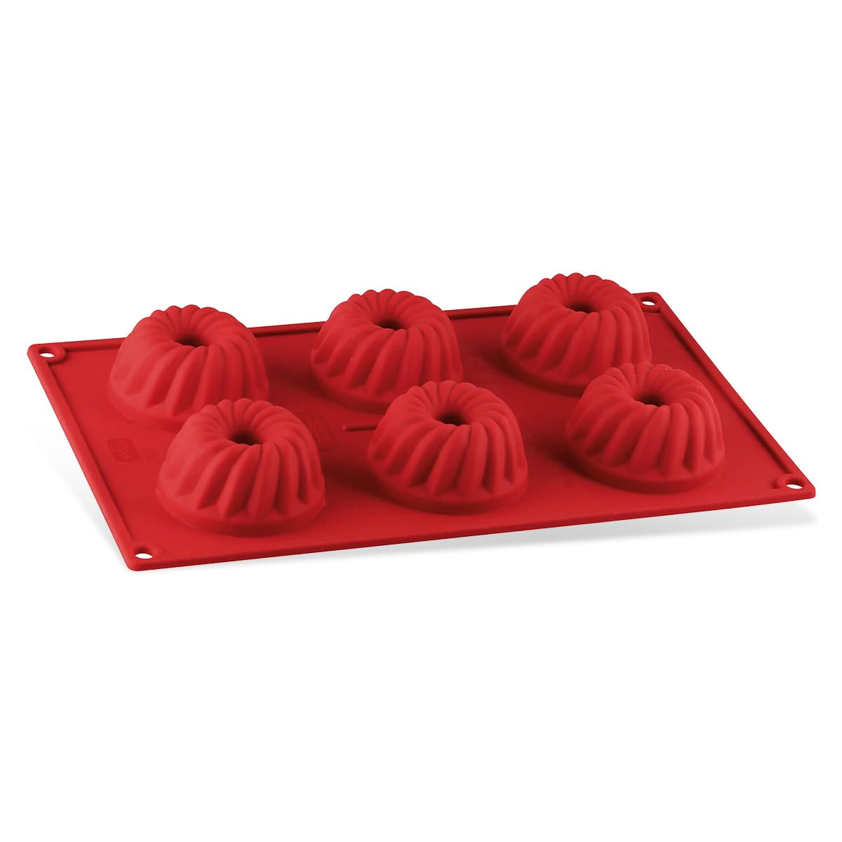 Dr.Oetker "Flexxibel Kugelhopf Tin with Mini 6 Cups, Silicone, Red, 30x17.5x4.5 cm
