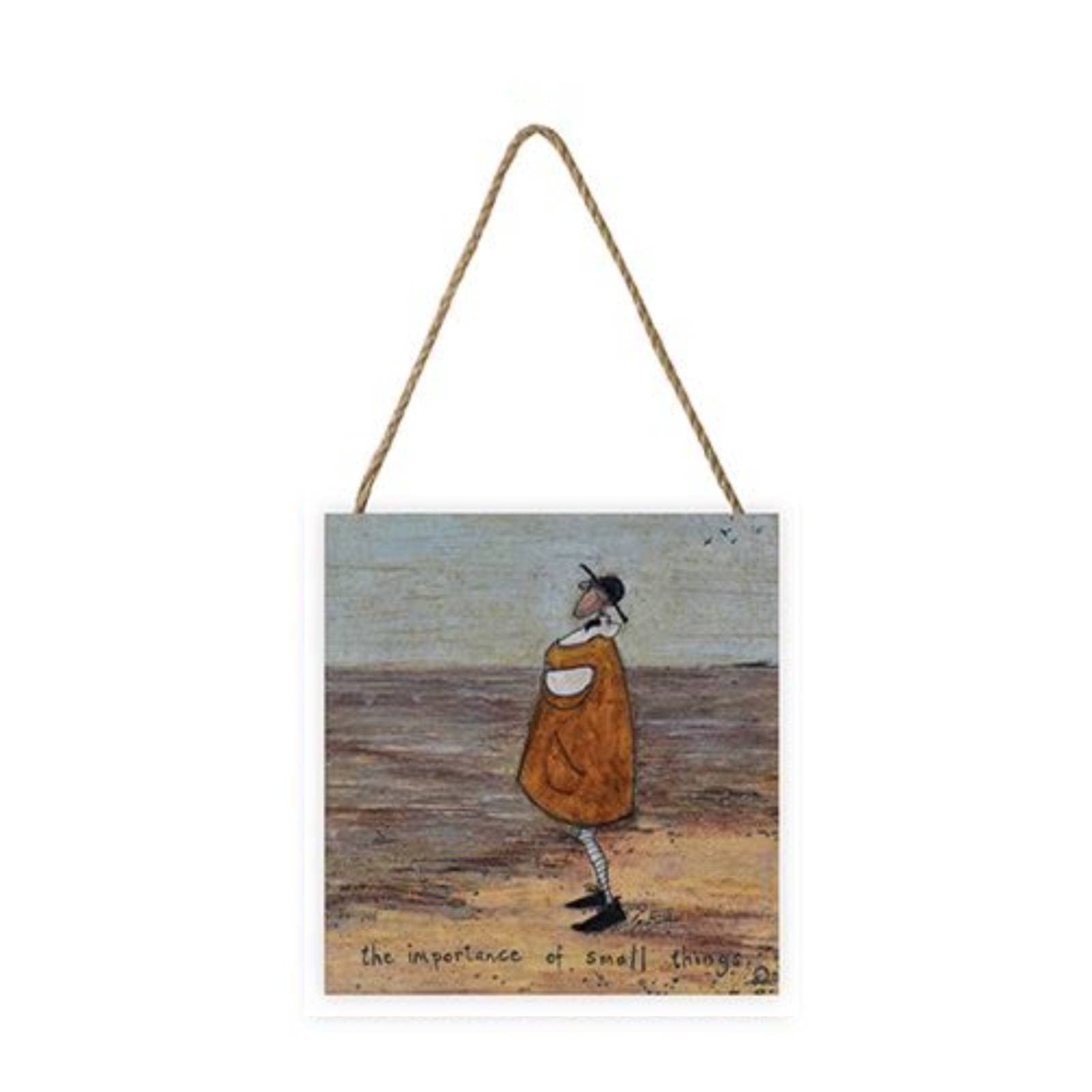 Sam Toft Artwork (The Importance of Small Things Design) 20cm x 20cm x 3cm Woodblock with Hanging Cord - Official Merchandise