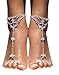 Bienvenu 2Pcs Barefoot Sandals Sparkling Crystal Clear Rhinestone Elegant Design