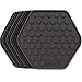 Stjerne Set of 8 Multipurpose Silicone Coasters, Trivets, Mat, Spoon Rest, Bottle Opener, Pot Holder, 6-in-1, Heavy Duty & Flexible (Black, Charcoal)