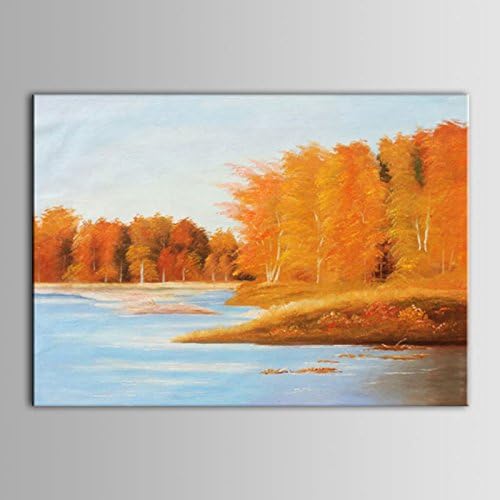 100% Hand Painted Abstract Landscape Framed and Stretched Oil Painting on Canvas 28 X 20 Inch (Dk-jx-yh052)