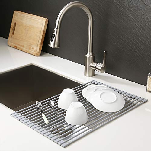 KES Rolling Sink Rack Over The Sink 20.5" x 13" Roll Up Dish Drying