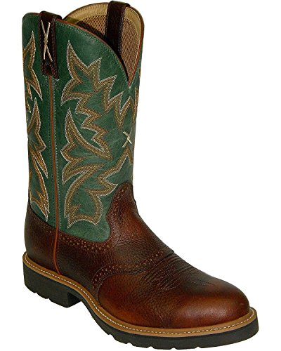 Twisted X 12" Western Work Boot - Safety Steel Toe Pull-on Boots for Men