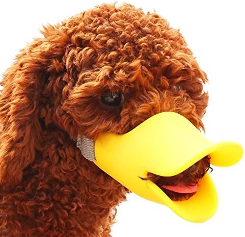 My Dog Muzzle | Adorable Anti-Bite Anti Called Cute Duck Mouth Shape Dog Mouth Cover for Protection | Comfy Flexible Rubber with Adjustable Strap for Small and Medium Dog Breed Only Size 4