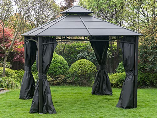 Sunjoy Replacement Mosquito Netting for 10 X 10 Ft Hardtop Gazebo Set, Black