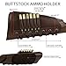BRONZEDOG Leather Cartridge Buttstock Shotgun Shell Holder, Hunting Rifle Buttstock Ammo Holder Pouch Bag Shotgun Shell Pouch (Glossy Brown, 7.62 Cal Right Handed)