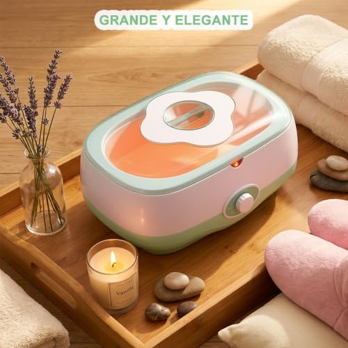 JOJOCOSMO Baño de parafina para manos y pies – 5000 ml dispositivo de baño de parafina con 1800 g de cera de parafina orgánica para manos y pies, incluye accesorios, baño de parafina profesional para