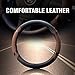 BOKIN Car Steering Wheel Cover 14.5 Leather Wheel Covers for Men Women Brown Steering Wheel Accessories with Breathable Microfiber