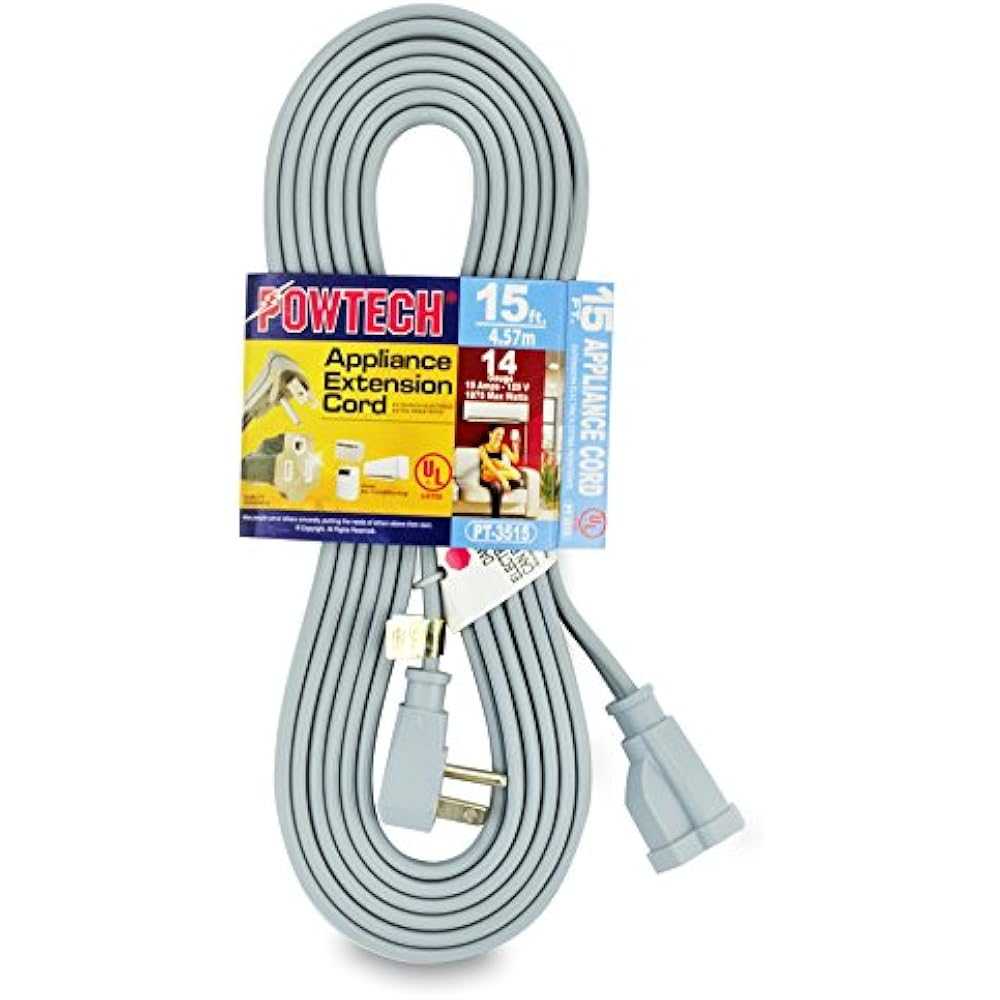 PowTech 15 Foot Air Conditioner And Appliance Extension Cord UL Listed
